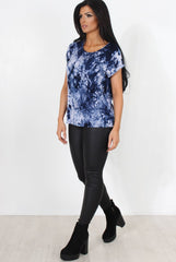 Melna Navy Tie Dye Top-Tops