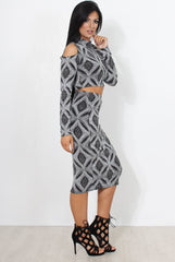 Melna Silver Glitter Two Piece Set-Co-ords