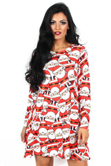 Merry Red Santa Swing Dress-Dresses