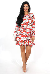 Merry Red Santa Swing Dress-Dresses