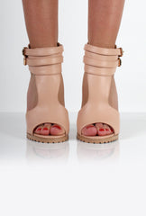 Mia Nude Ankle Strap Heel-Heels