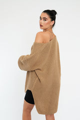 Camel Knit Oversized Jumper - Darci