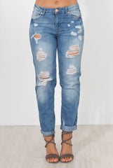 Mid Blue Boyfriend Jeans-Lilly-Jeans