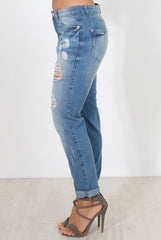 Mid Blue Boyfriend Jeans-Lilly-Jeans
