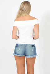 Mid Blue Denim Shorts - Camilla-Shorts