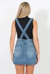 Mid Blue Dungarees Dress - Sunni-Dresses