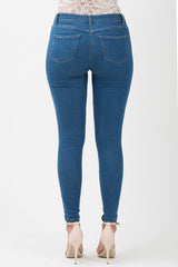 Mid Blue Embroidered Denim Jeans - Franki-Jeans