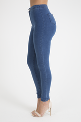 Mid Blue High Waisted Skinny Jeans - Taylor-Jeans