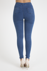 Mid Blue High Waisted Skinny Jeans - Taylor-Jeans