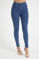 Mid Blue High Waisted Skinny Jeans - Taylor-Jeans