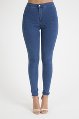 Mid Blue High Waisted Skinny Jeans - Taylor-Jeans