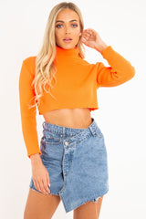 Mid Wash Asymmetric Wrap Denim Skirt - Laryn-Skirts