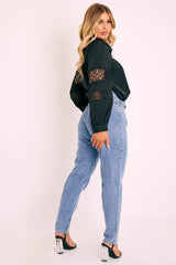 Mid Wash Blue Mom Fit Jeans - Parisa-Jeans