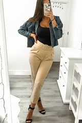 Mid Wash Crop Denim Jacket - Austen-Jackets