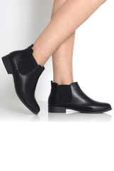 Mila Black PU Ankle Boots-Boots