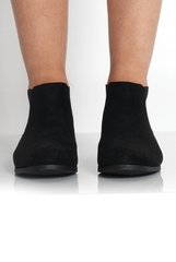 Mila Black Suede Ankle Boots-Boots