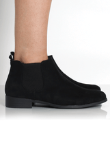Mila Black Suede Ankle Boots-Boots