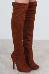 Milo Mocha Over The Knee Boots-Boots