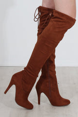 Milo Mocha Over The Knee Boots-Boots