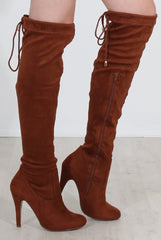 Milo Mocha Over The Knee Boots-Boots