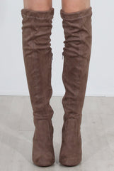Milo Tan Suede Over The Knee Boots-Boots