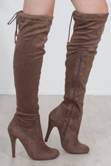 Milo Tan Suede Over The Knee Boots-Boots
