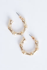 Mini Bamboo Gold Hoops - Elisabella-Accessories