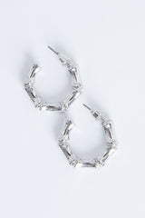 Mini Bamboo Silver Hoops - Elsi-Accessories