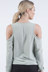 Mint Cold Shoulder Top - Elsie-Tops
