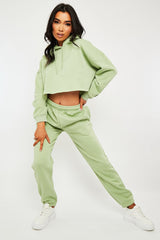 Mint Cropped Oversized Hoodie and Joggers Co-ord - Karenza-Loungewear