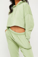 Mint Cropped Oversized Hoodie and Joggers Co-ord - Karenza-Loungewear