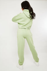 Mint Cropped Oversized Hoodie and Joggers Co-ord - Karenza-Loungewear