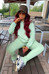 Mint Cropped Oversized Hoodie and Joggers Co-ord - Karenza-Loungewear