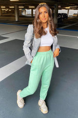 Mint Front Piping Joggers - Jordyn-Joggers