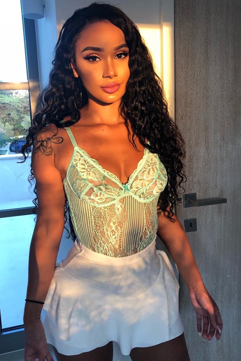 Mint Sheer Lace Bodysuit - Katia-Bodysuits