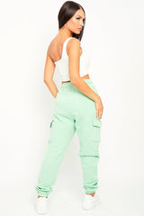 Mint Side Cargo Pocket Joggers - Chantel-Joggers