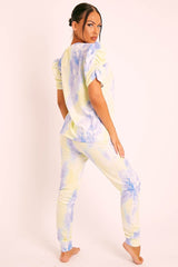 Mint Tie Die Puff Sleeve Loungewear Co-ord - Okla-Loungewear