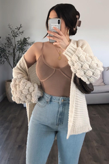 Mocha Cupped Jersey Bodysuit - Julane