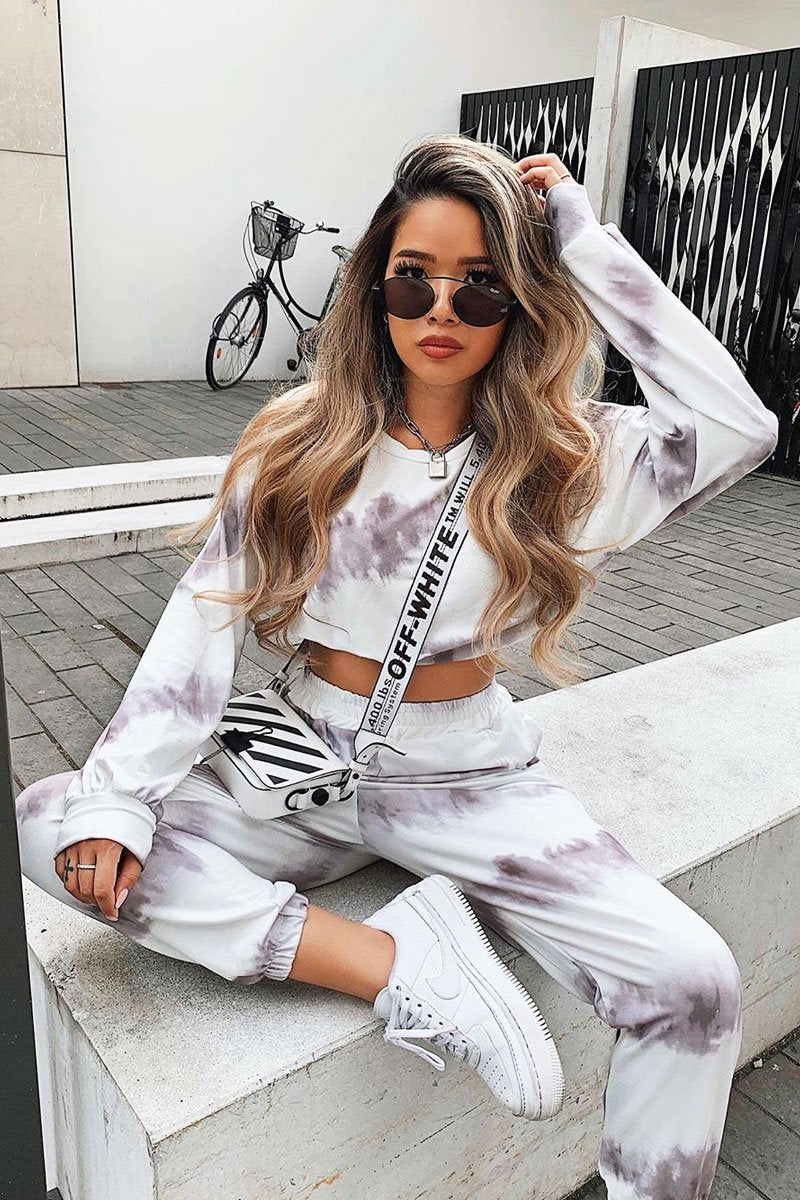 Mocha Tie Dye Sweater and Joggers Co-ord - Lauralee-Loungewear
