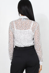 Mola White Lace Shirt-Shirts