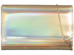 Monica Folded Hologram Clutch Bag-Bags
