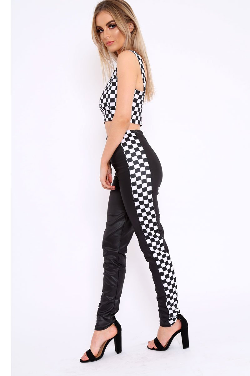 Monochrome Checkerboard Grid Check Co-Ord - Kiyla-Co-ords