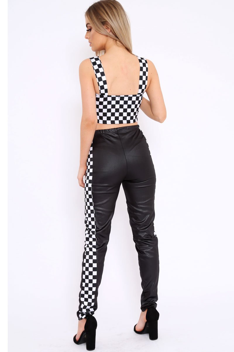 Monochrome Checkerboard Grid Check Co-Ord - Kiyla-Co-ords