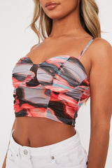 Multi Abstract Mesh Crop Top - Loree-Crop Tops