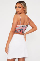 Multi Abstract Mesh Crop Top - Loree-Crop Tops