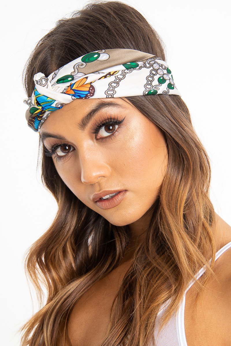 Multi Butterfly Patterned Head Scarf - Albie-Hair
