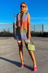 Multi Chunky Knit Sleeveless Shacket - Shanya-Shacket