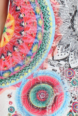 Multi Colour Crochet Overlay Shirt Dress- Elise-Dresses