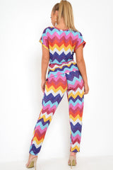 Multi Glitter Tie Top And Wide Leg Trouser Co-Ord - Syenna-Co-ords