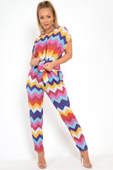 Multi Glitter Tie Top And Wide Leg Trouser Co-Ord - Syenna-Co-ords
